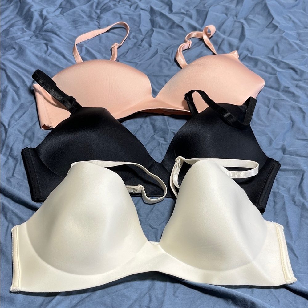 Sophie B. Women's Bra Set - Black, White, and Pink wireless bundle